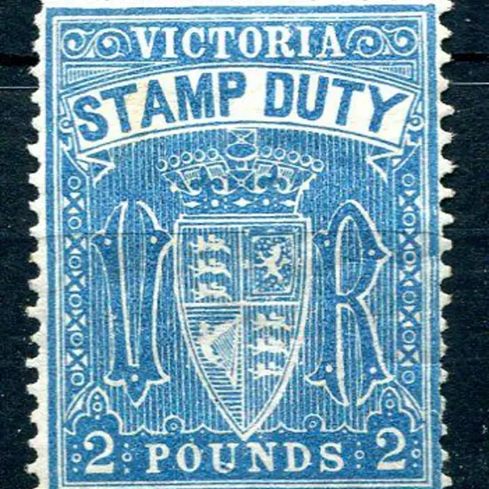 1884/96 £2 blue Stamp Duty, Typo 2nd V/Crown, perf ...