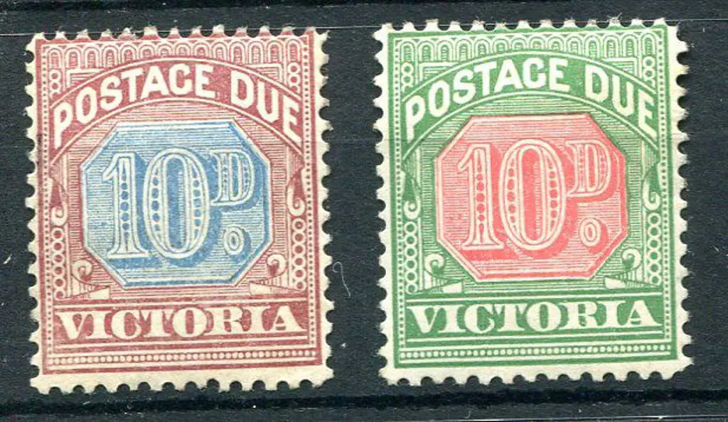 1890/94 & 1895/96 10d Postage Dues with flaw left ... Image 1++