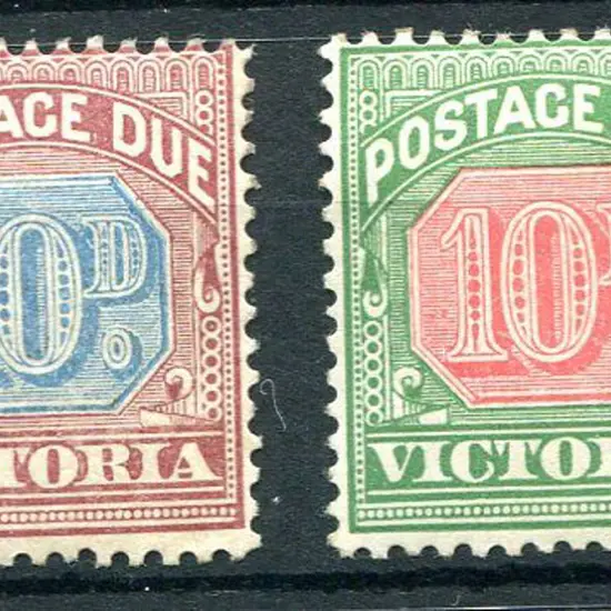 1890/94 & 1895/96 10d Postage Dues with flaw left ...