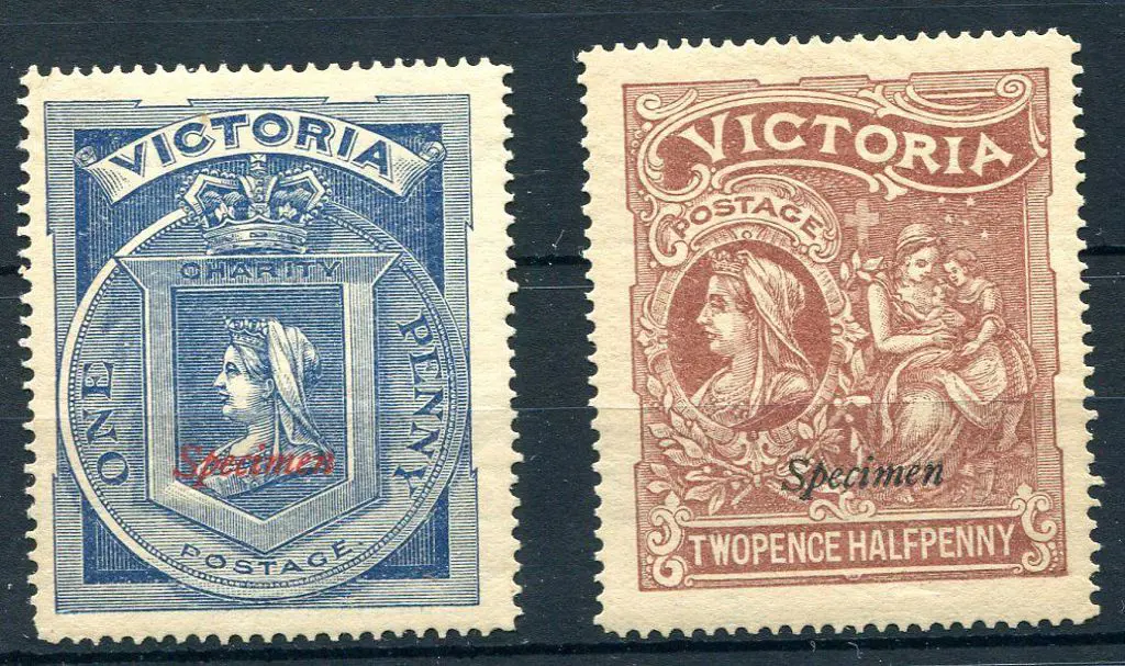 1897 ditto ovptd "Specimen". MLH. SG 353s/4s, Cat. ... Image 1++