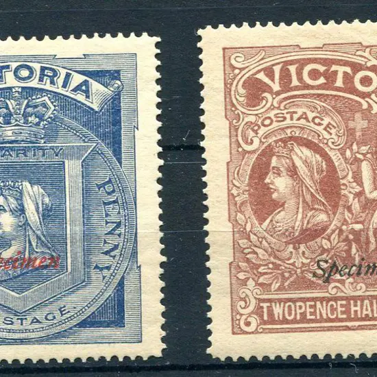 1897 ditto ovptd "Specimen". MLH. SG 353s/4s, Cat. ...
