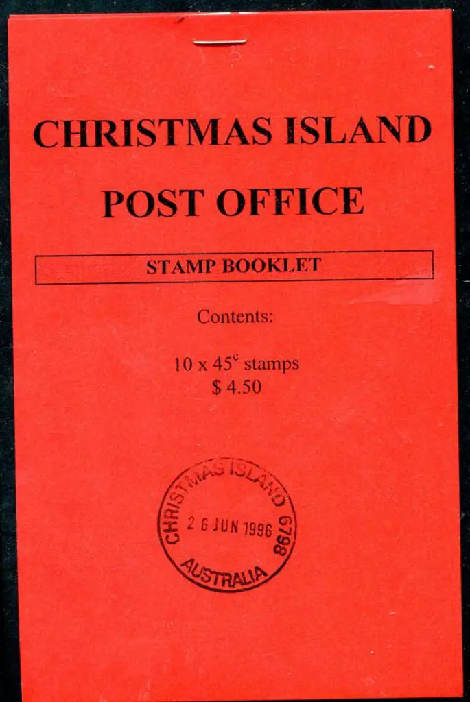 1996 $4.50 booklet with Christmas Island 6798 ... Image 1++