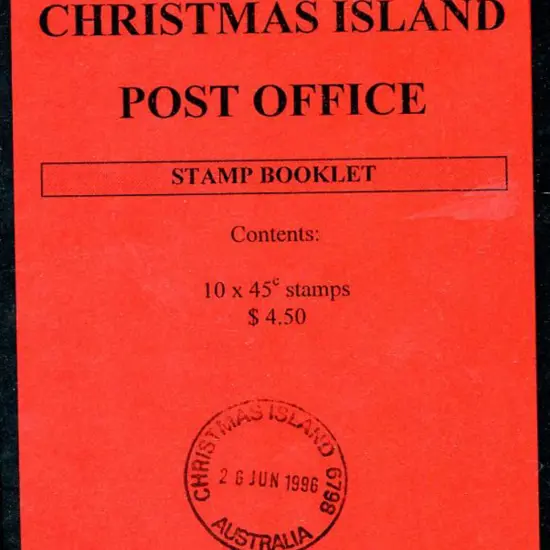 1996 $4.50 booklet with Christmas Island 6798 ...