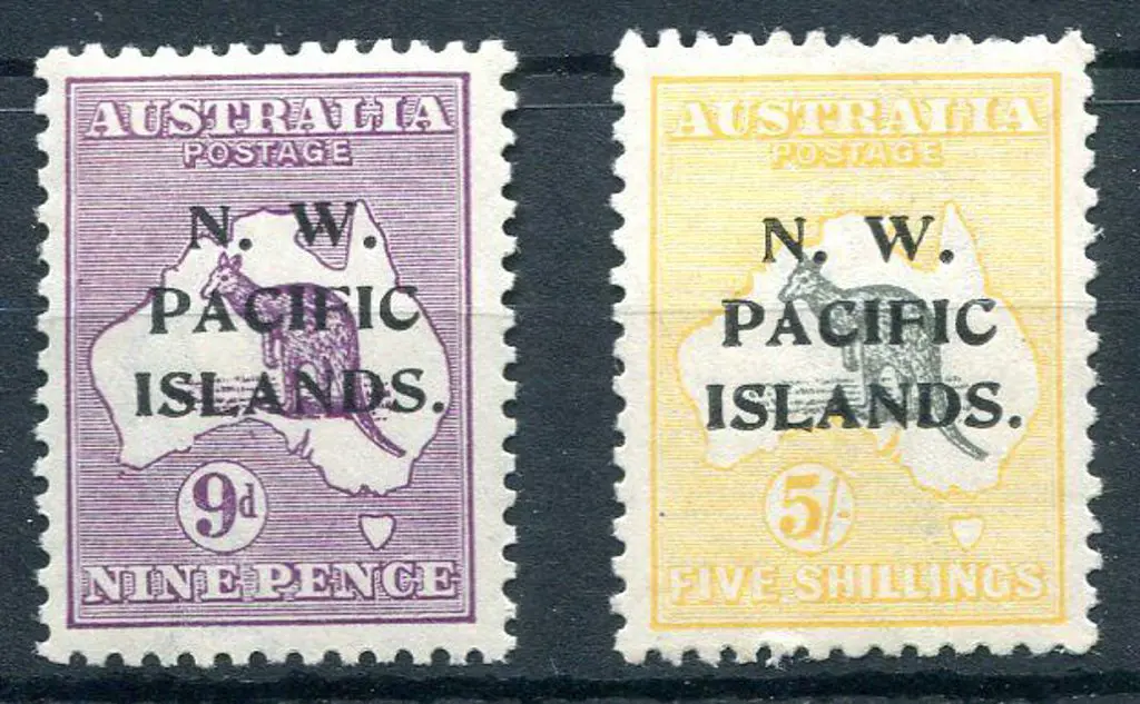 1919 9d (SG 112) & 5/- (SG 116) NWPI ovpts. MLH ... Image 1++