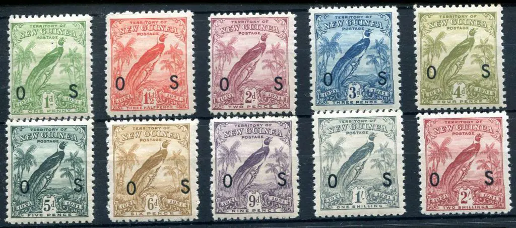 1931 "Dated Birds" to 2/- ovptd "OS". Fine MUH ... Image 1++