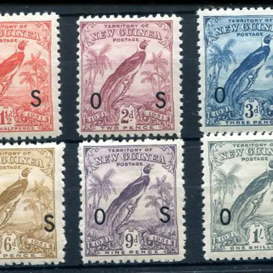 1931 "Dated Birds" to 2/- ovptd "OS". Fine MUH ...