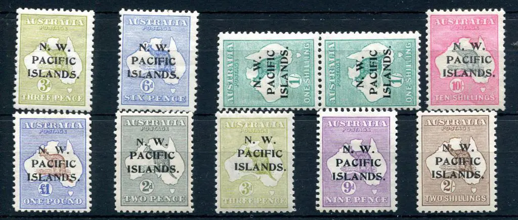 1915 1st wmk ovpts on kangaroos for 3d, 6d, 1/- ... Image 1++