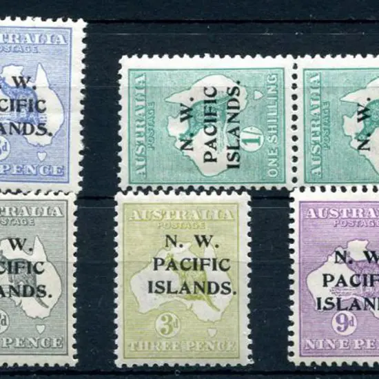 1915 1st wmk ovpts on kangaroos for 3d, 6d, 1/- ...