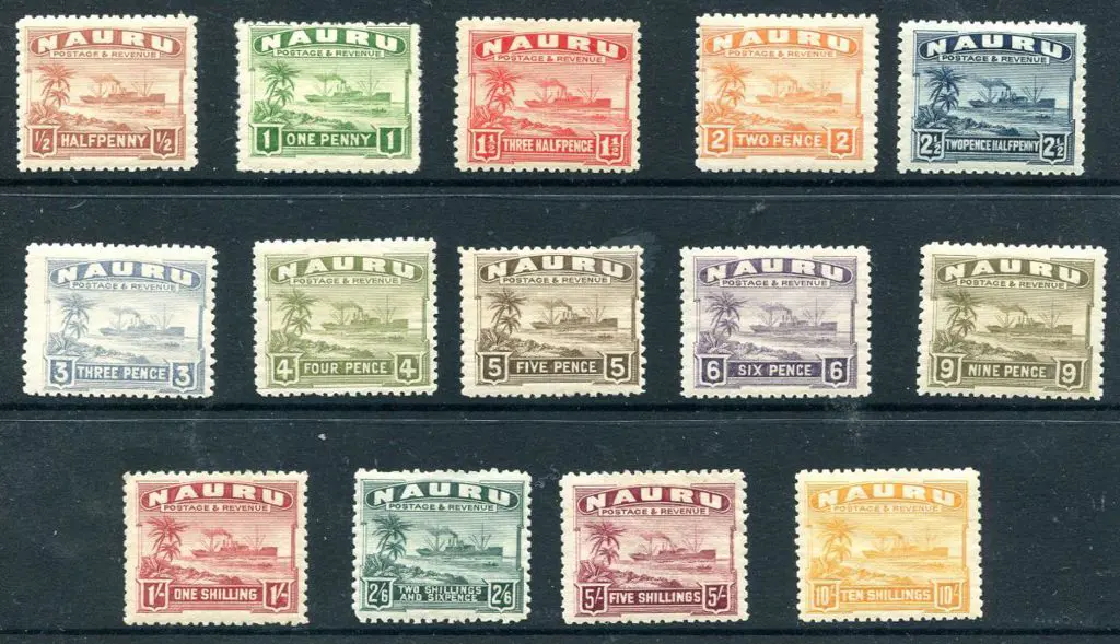 1924/48 ½d to 10/- set of 14 on rough surfaced ... Image 1++