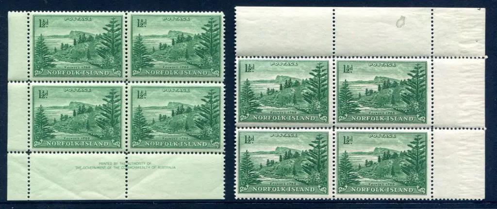1947 1½d emerald green By Authority imprint corner ... Image 1++