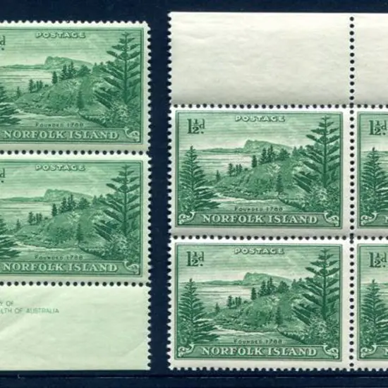 1947 1½d emerald green By Authority imprint corner ...