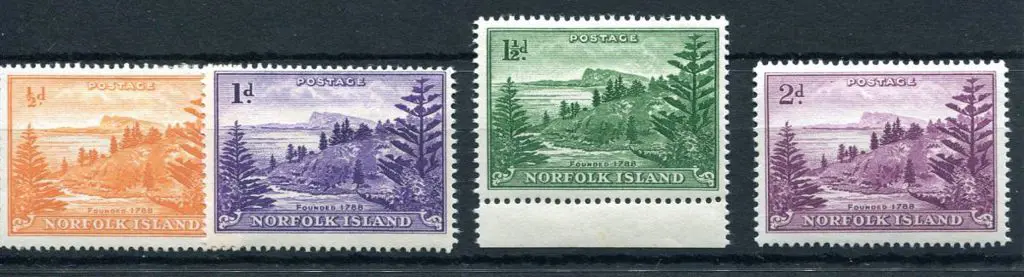 1956 ½d to 2d Ball Bay white paper set of 4. ½d & ... Image 1++