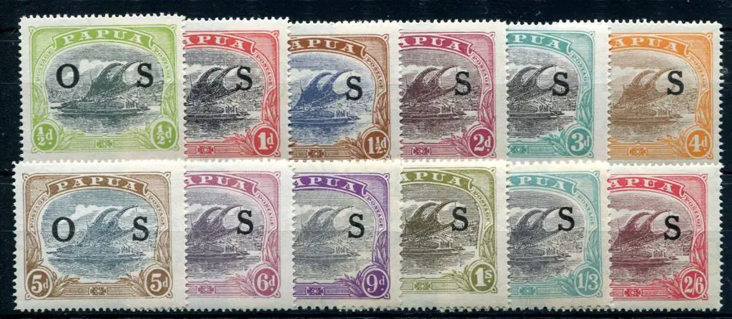 1931/32 ½d to 2/6d Lakatoi set of 12 ovptd "OS". ... Image 1++