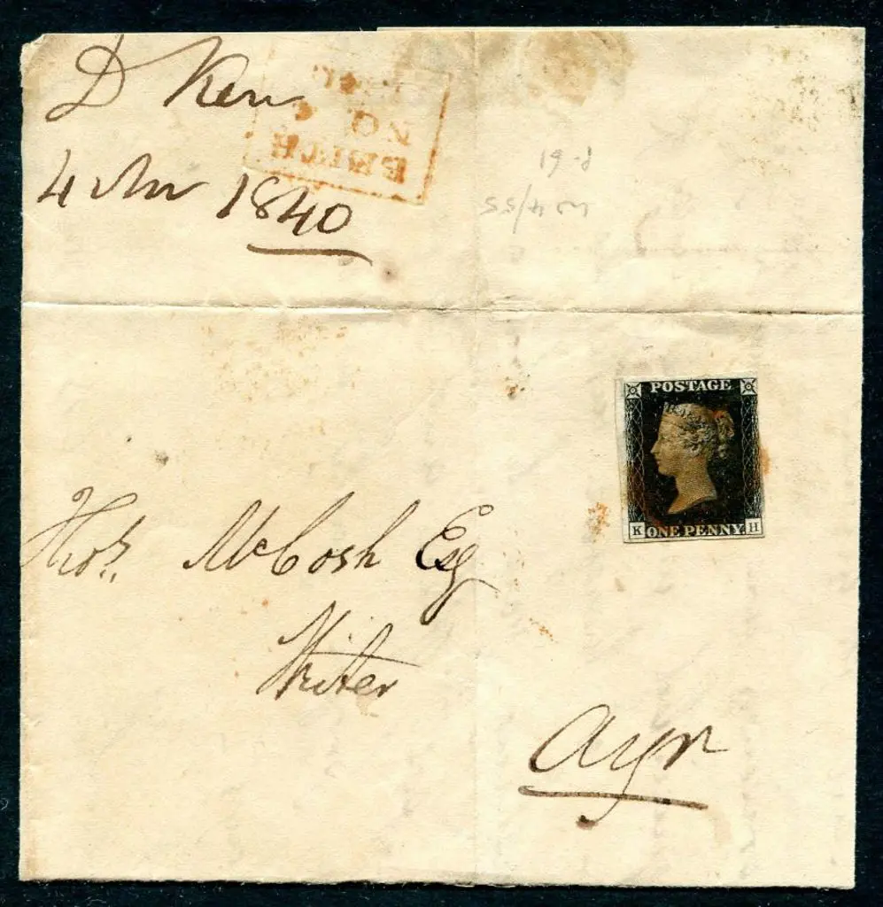 1840 1d intense black, plate 1b, with touching to ... Image 1++