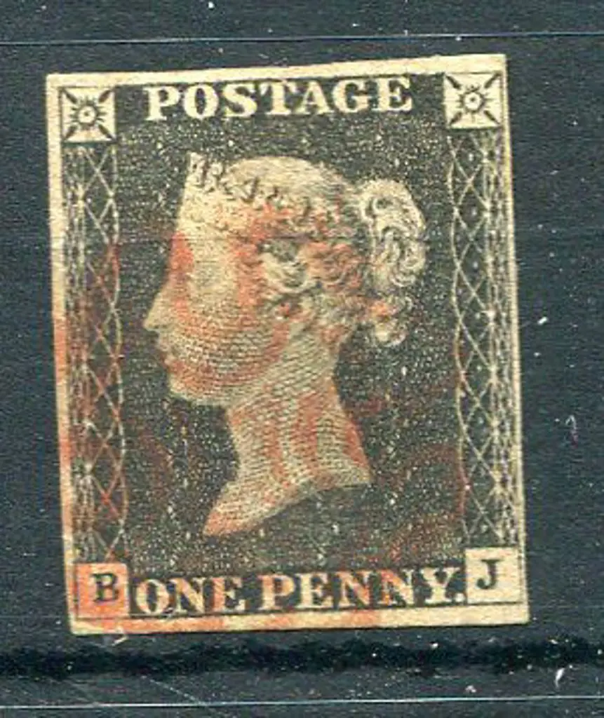 1840 1d black used with red Maltese Cross cancel. ... Image 1++