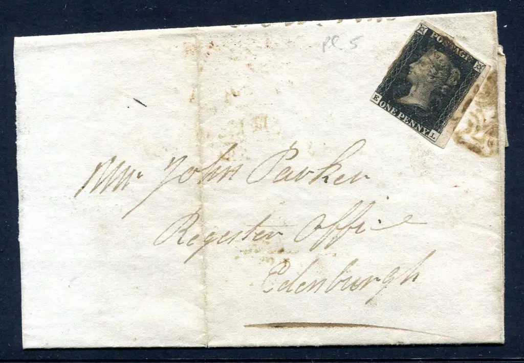 1840 1d black, plate 5, with just touching to ... Image 1++