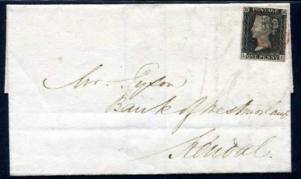 1840 1d grey-black, plate 6, with just touching on ... Image 1++