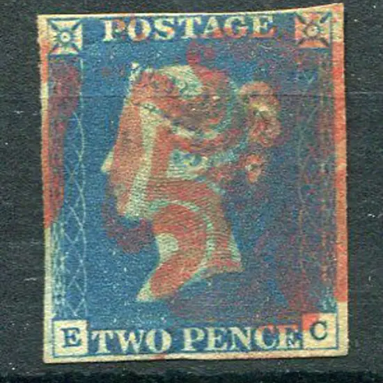 1840 2d blue fine used with bold red Maltese ...