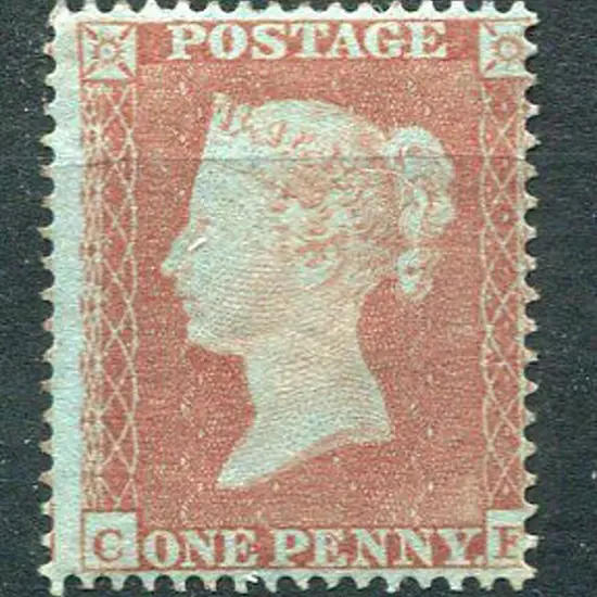 1854/57 1d red brown, perf 16, small crown wmk on ...