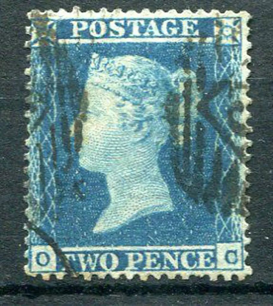 1854/57 2d blue QV, small crown wmk, perf 16. ... Image 1++