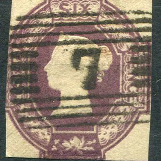 1847/54 6d purple embossed. Fine used with upright ...
