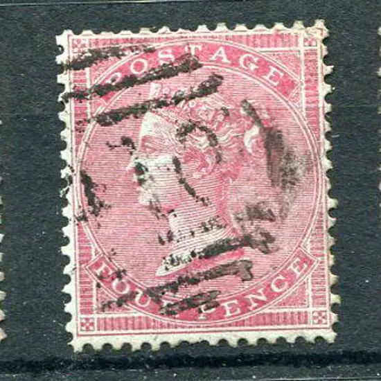 1855/57 4d carmine, small garter wmk in 2 shades ...