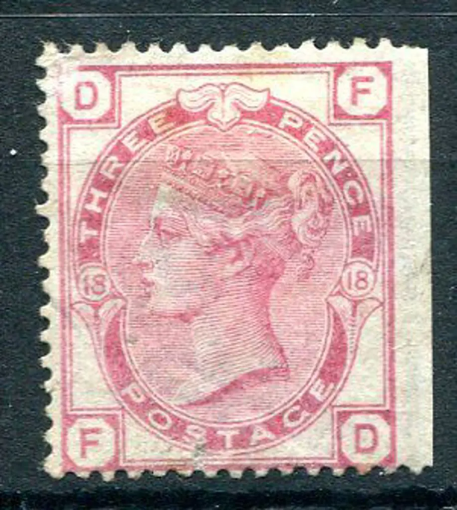 1873/80 3d rose, plate 18 wing margin example. MH ... Image 1++
