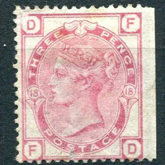 1873/80 3d rose, plate 18 wing margin example. MH ...