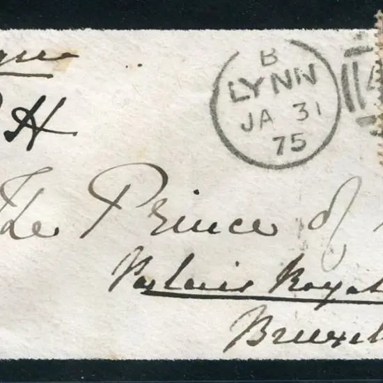 1875 (31st Jan) small mourning cover addressed to ...