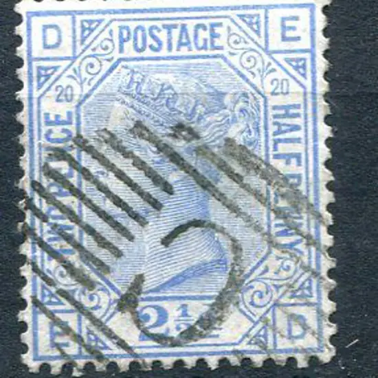 1880 2½d blue QV, plate 20. Fine used with neat ...