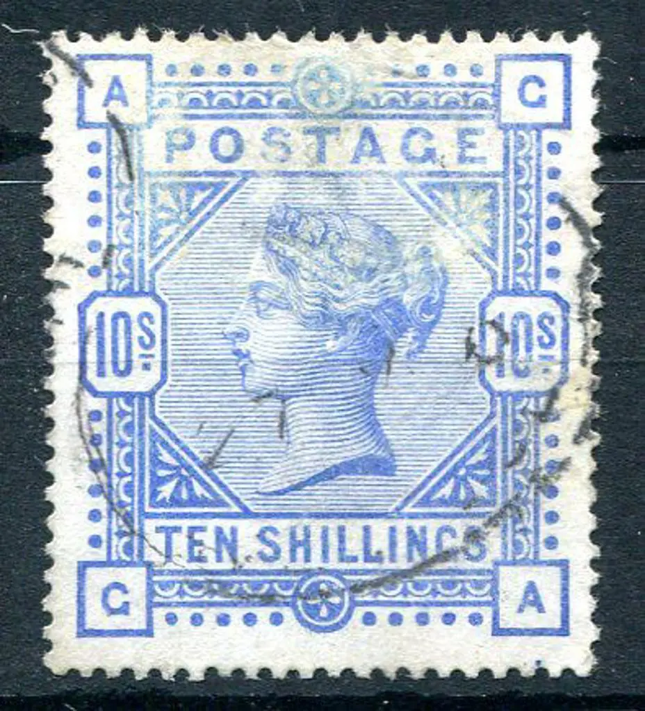 1883 10/- ultramarine QV fine used but light ... Image 1++