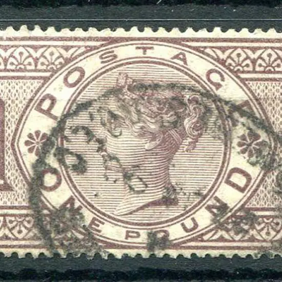 1884 £1 brown lilac, three Imperial Crowns wmk ...