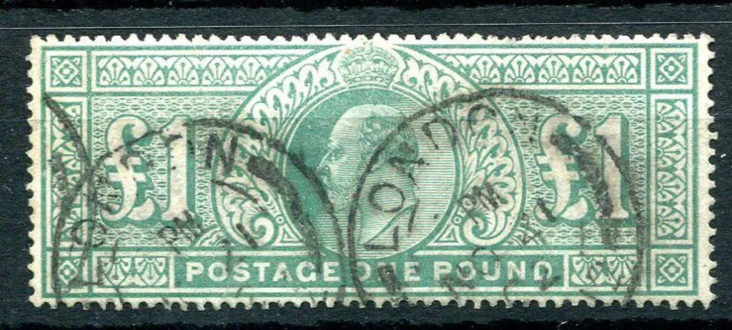 1902/10 £1 dull blue-green KEVII good to fine used ... Image 1++
