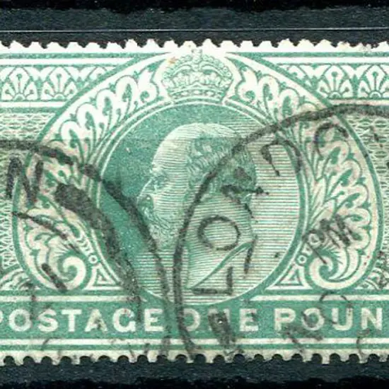 1902/10 £1 dull blue-green KEVII good to fine used ...