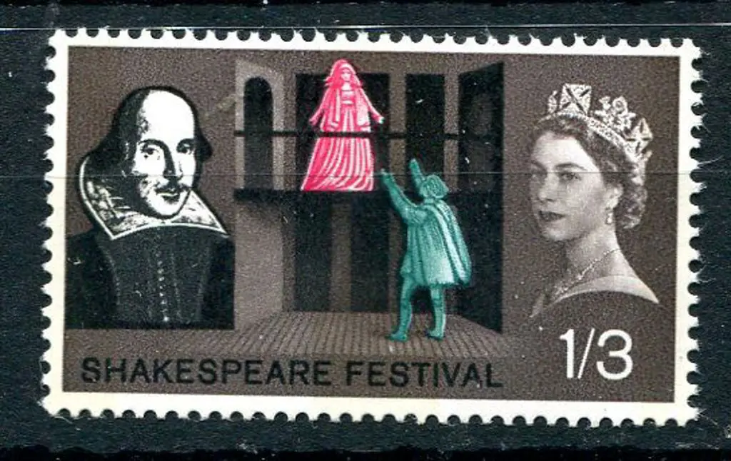 1964 1/4d Shakespeare with inverted wmk. MUH. SG ... Image 1++