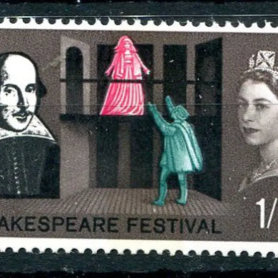 1964 1/4d Shakespeare with inverted wmk. MUH. SG ...