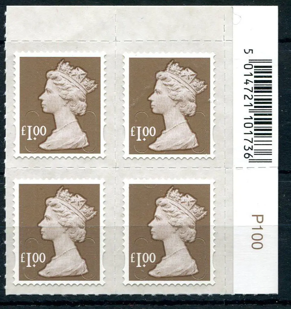 2013 £1 bistre-brown Machin S/A forgery block of 4 ... Image 1++