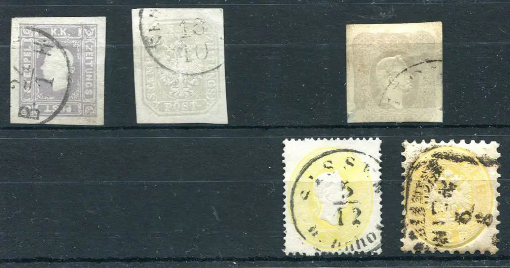 Austria 1858/63 used group comprising 1858 (4 ... Image 1++
