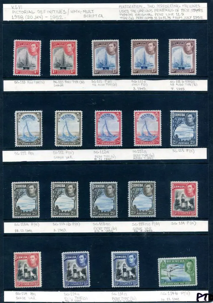 Bermuda 1938/52 KGVI pictorials on two Hagners ... Image 1++