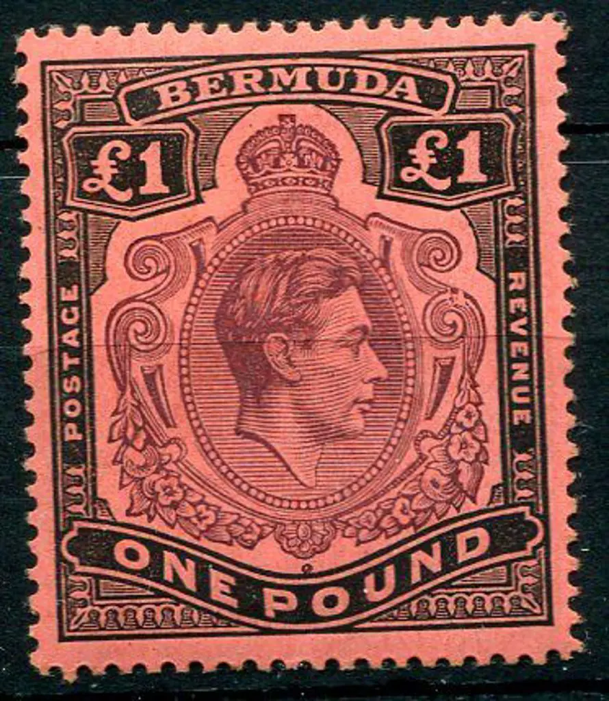 Bermuda 1938/53 £1 Deep reddish purple & black/ ... Image 1++