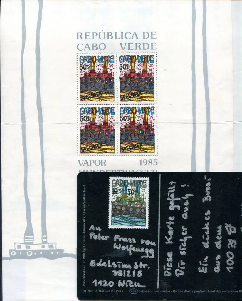 Cape Verde 1985 30e on 10e "Steamer" (SG 564, Cat. ... Image 1++