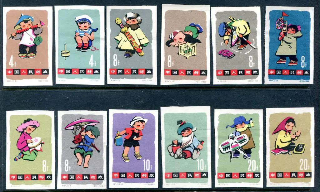 China 1963 Children set of 12 imperforate as per ... Image 1++
