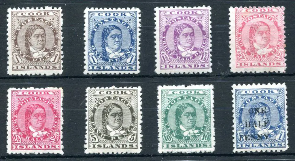 Cook Islands 1893/1900 1d to 10d Queen Makea perf ... Image 1++