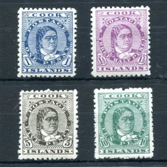 Cook Islands 1893/1900 1d to 10d Queen Makea perf ...