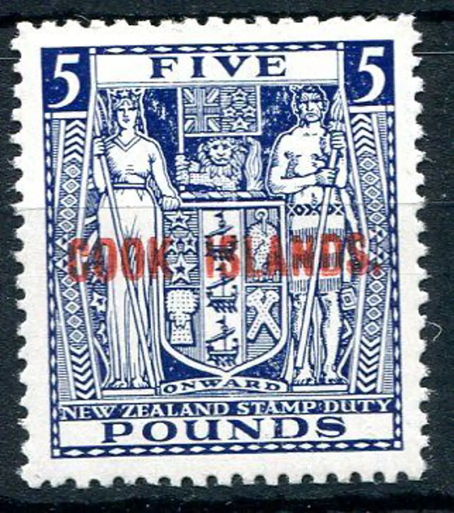 Cook Islands 1931/32 £5 indigo blue Postal Fiscal ... Image 1++