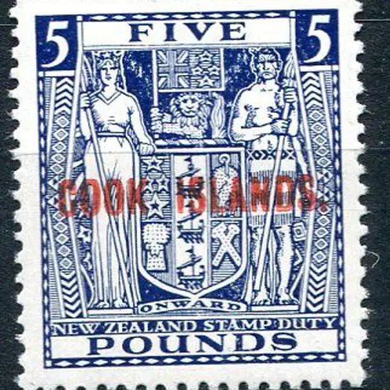 Cook Islands 1931/32 £5 indigo blue Postal Fiscal ...