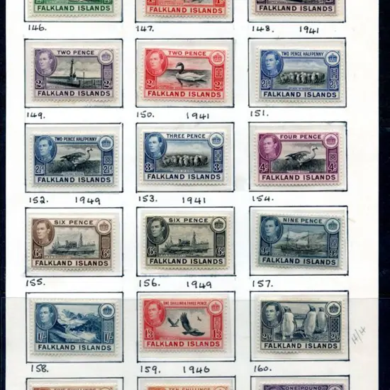 Falkland Islands 1928/50 KGVI pictorials set of 18 ...