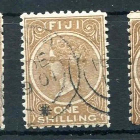 Fiji 1881/99 1/- deep brown perf. 10 MLH (toned), ...
