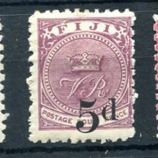 Fiji 1891 2½d (type 14) surcharge on 2d green MLH, ...