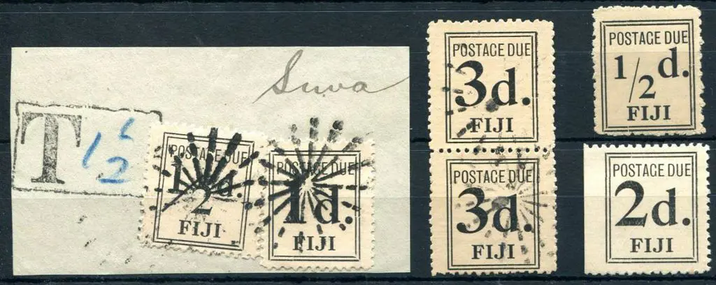 Fiji 1917 Postage Dues 1/1/17 ½d & 1d with ... Image 1++